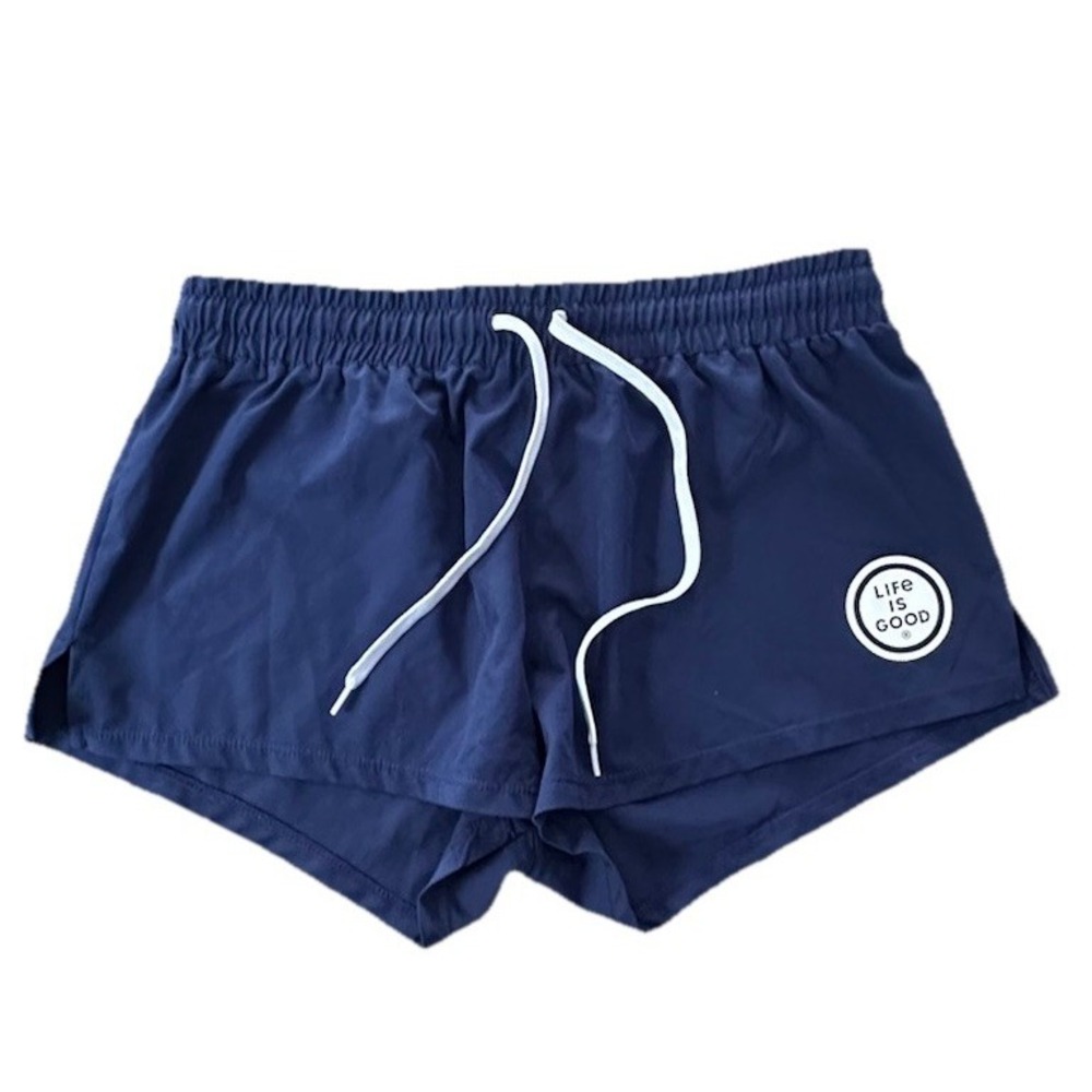 Life is Good Athletic Shorts Women's Size S‎ Navy Blue Drawstring Waist Lined